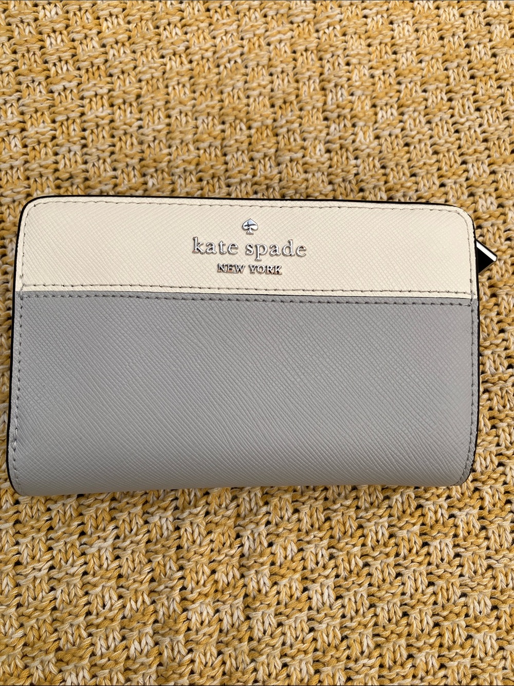 NWOT Kate Spade Madison Satchel Light Platinum Gray & Cream Colorblock + Wallet - Picture 12 of 15
